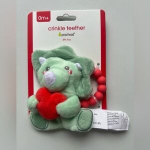 Pearhead Valentine Dino Crinkle Teether